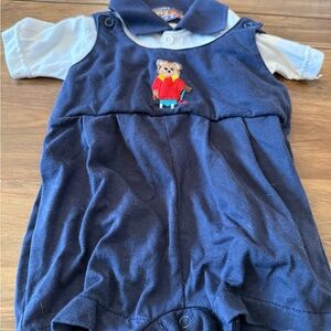 Adorable Kids Navy Matching Set with Bear Design
